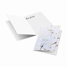 Muslim Umrah Gift Marble Ramadan Mubarak Cards Gold Foiled Eid Greeting Card With Envelopes