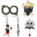 Pumpkin Skull with Heart Zirconia Charm Pendant Authentic 925 Sterling Silver Infinite Beads for Women Charm Bracelet Jewelry