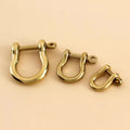 Solid Brass Carabiner D Bow Shackle Fob Key Ring Keychain Hook Screw Joint Connector Buckle 6 Sizes