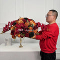 DKB Modern Silk Artificial Flower Ball for Wedding T-Stage Geometric Stand Aisle Window Showroom & Table Decor MegaBDM