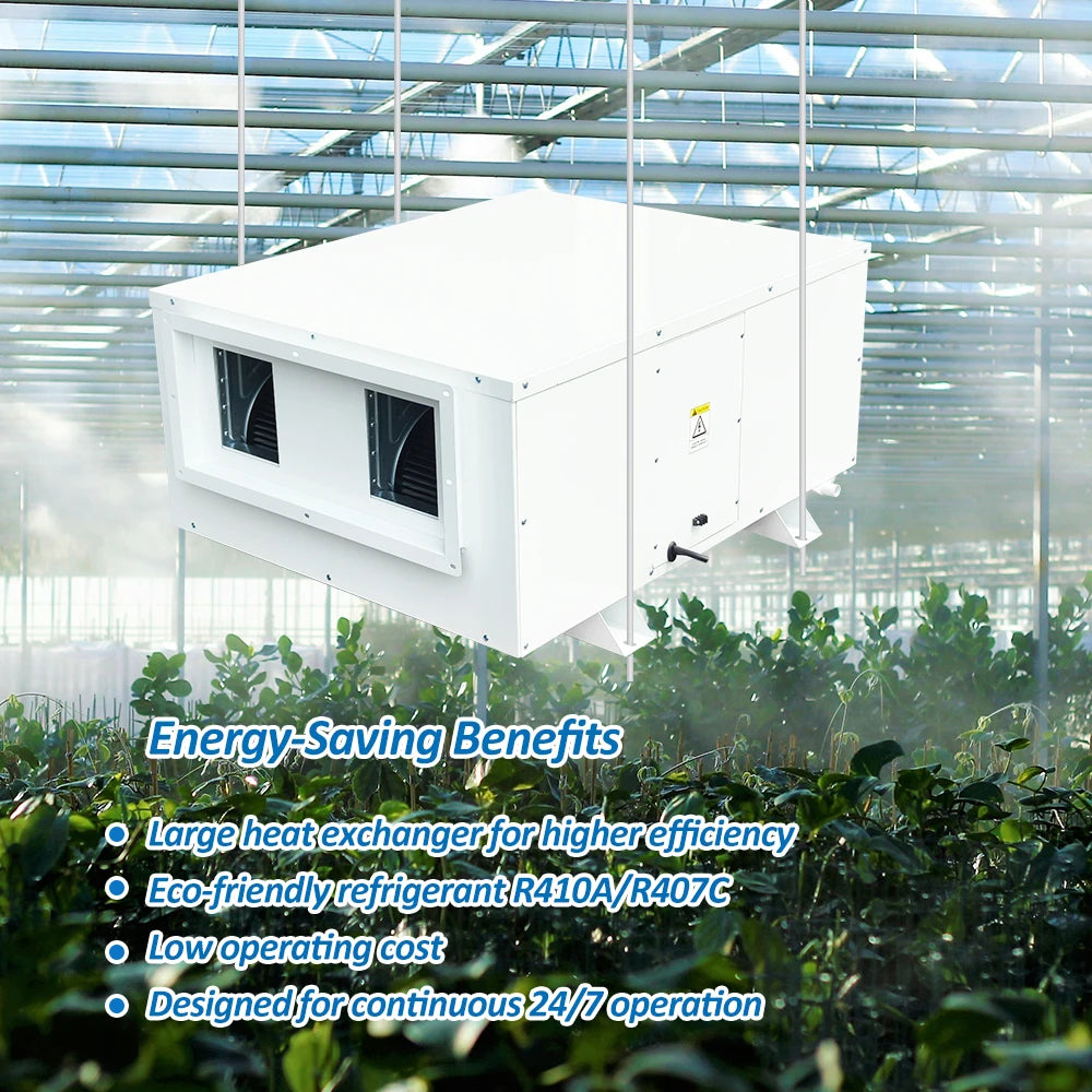 TOJJE 10kg/h air Dryer Commercial Ceiling Mounted Industrial Dehumidifier for Agricultural Electric Greenhouses Swimming Pool