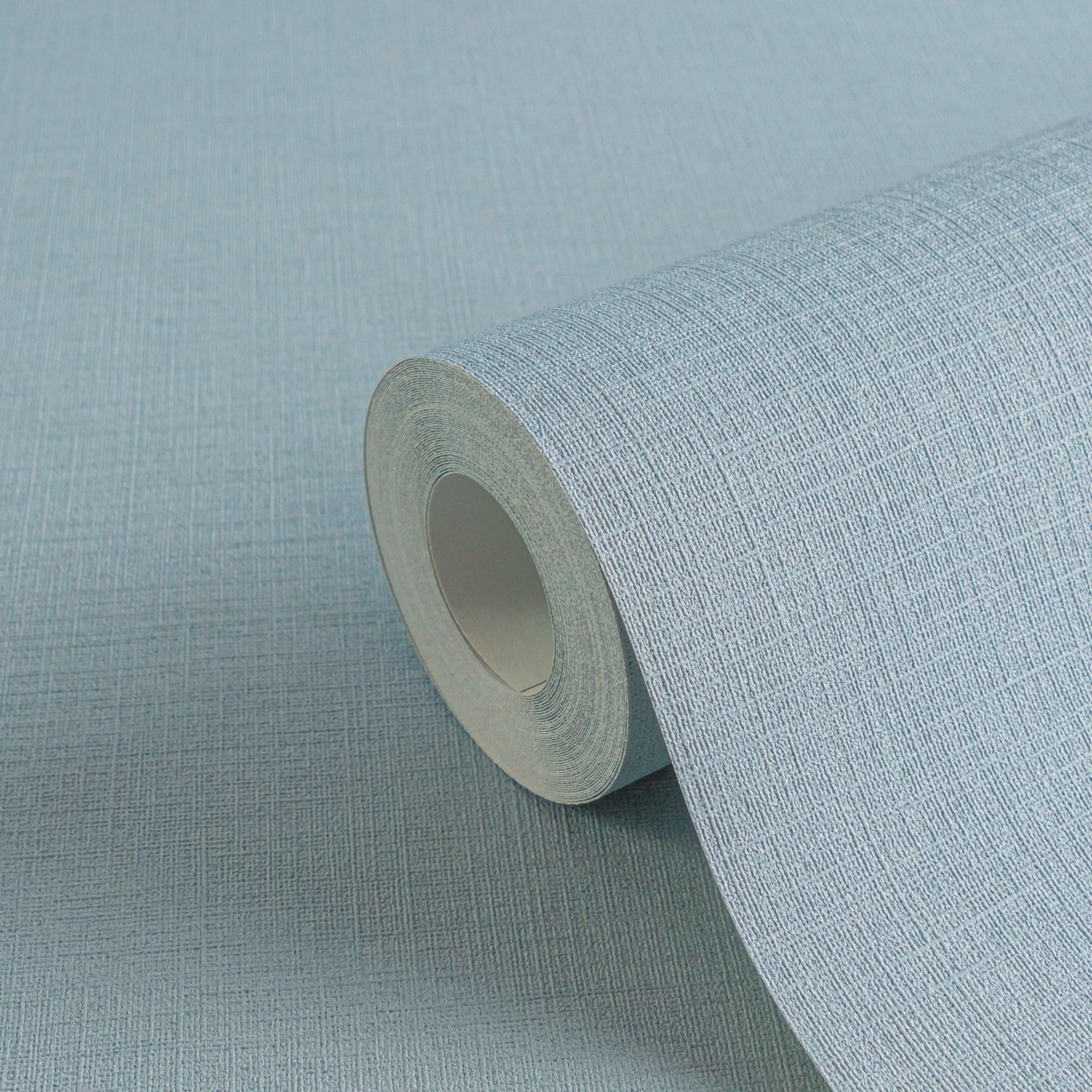 Made in Germany - Plain Wallpaper rolls Colour Blue - Non Woven Vinyl - Wallpaper Textile Structure Home Decor - 1005 x 053 m