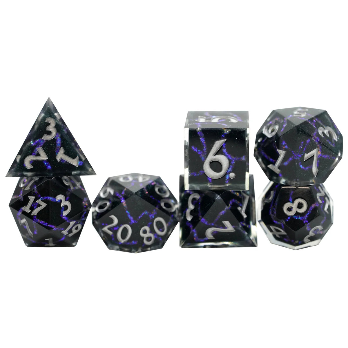 Custom RPG Dungeons & Dragons 7-Piece Set Resin Mica Crack Sharp Edge Dice