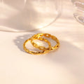 Chris April Trendy  Personalized 316L Stainless Steel PVD Gold Plated Chain Ring for Women