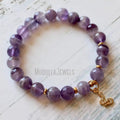 WMB44239 Amethyst Bracelet Amethyst Mala Bracelet Snake Pendant Wrist Mala Beads Yoga Mala Boho Bracelet