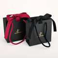 Custom Logo Luxury White Shopping Jewelry Packaging Paper Bag Handle Gift Bags With Handle Pink Ribbon