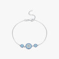 925 Sterling Silver Luxury Style Fine Jewelry Accessories Vintage Turquoise CZ Adjustable Link Chain Charm Bracelet for Women