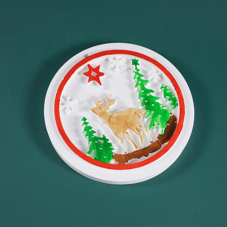 YS Custom DIY Christmas Tree Deer Snow Pendant Resin Mold Silicone Charms Decorate Plaster Cake Mould Making Candle Tags Tools