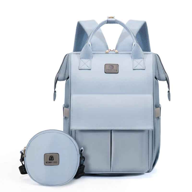 2024 New Anti-Theft Oxford Zipper Waterproof Multi-Function Mummy Diaper Backpack for Mom with Changing Bag