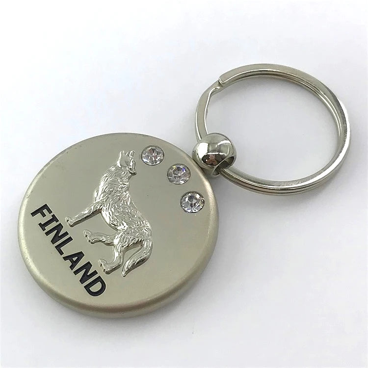 Cute Soft Hard Enamel Keychain Keyring Frosted Acrylic Charms Custom Made Enamel Round Shapesd Metal Keychain
