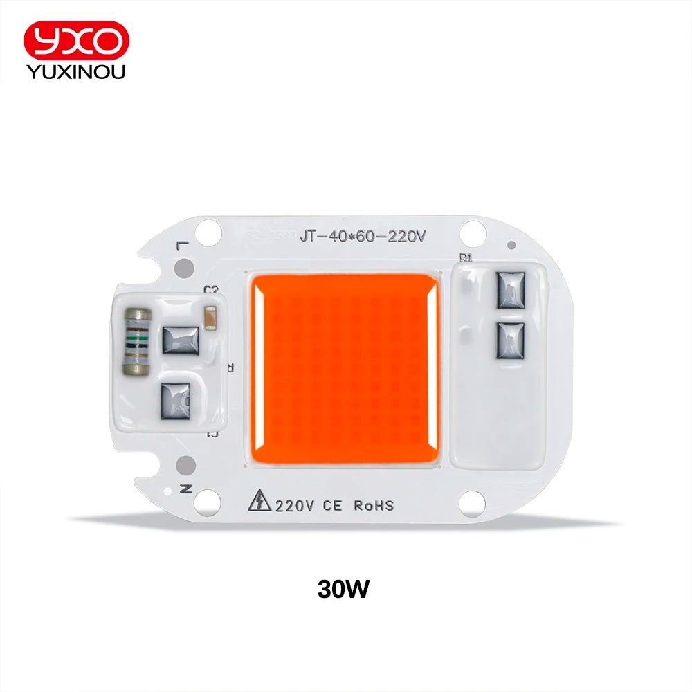 YXO Driverless 50w 30w 20w Full Spectrum Led Grow Light Chip DOB AC COB Module Lamp Beads No Need Driver for Indoor Plant