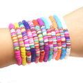 Handmade Bohemian Fashion Soft Clay Polymer Rich Elastic Cord Stackable Bracelet for Women-Wedding Party Gift