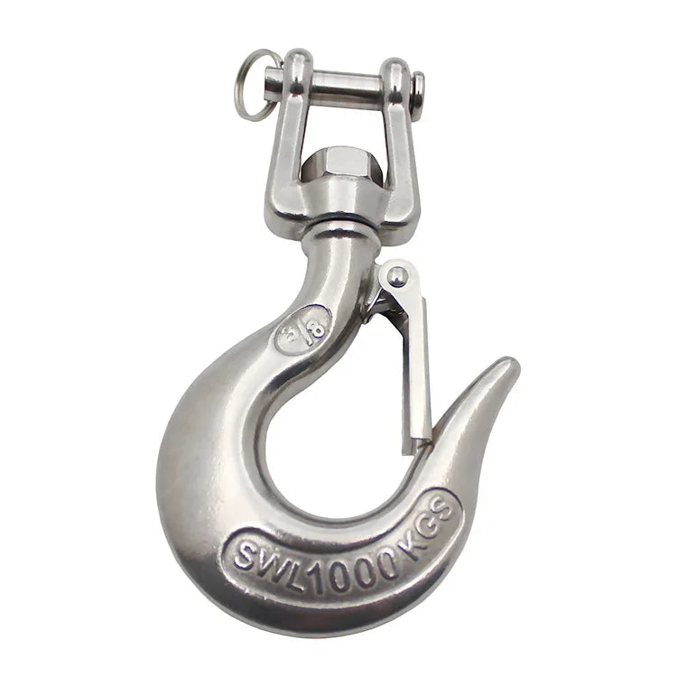 Stainless Steel 304 Fork Type Rotary Cargo Hook Universal Spring Hook American Sandbag Hook
