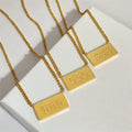 Stainless Steel 18k Gold Plated Pendant 111-999 Engraved Old English Font Angel Number Necklace Cuban Chain Necklace