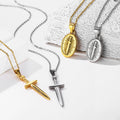 In Stock Compass Necklace Stainless Steel Cupid Angel Rose Charm Medusa Pendant Hip Hop Necklace Men Lion Sword Pendant Necklace