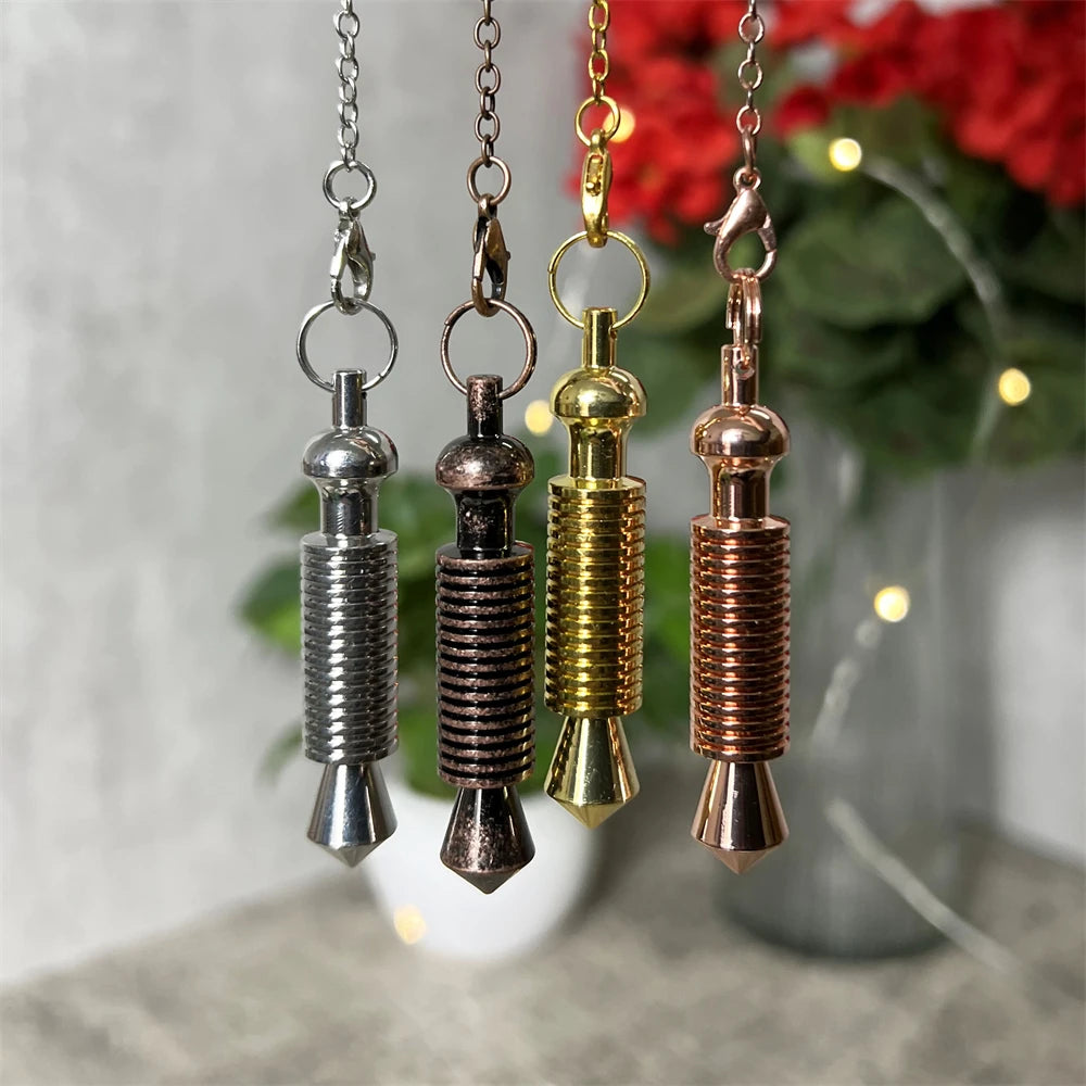 Etsy Hot Selling Screw Shape Pendulum Dowsing Metal Pendants Gold Antique Bronze Plated ISIS Pendulum Wholesale Copper Pendulum