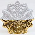 White and Gold  Multilateral Flat Bottle Vase Exquisite Ginger Jar Vase  for Home Decoration