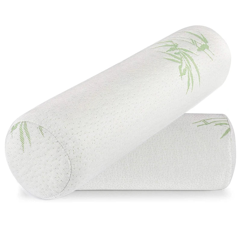 Solid Pattern Cervical Neck Roll Memory Foam Pillow Orthopedic Support Bolster for Sleeping Bed Legs Back Yoga
