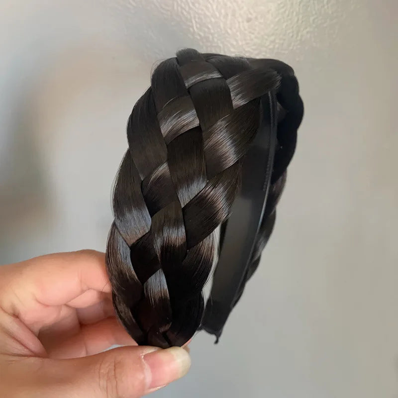 New Style Hot Sale Five-strand Braid Wig Hair Hoop Fishbone Braid with Twist Headband for Women