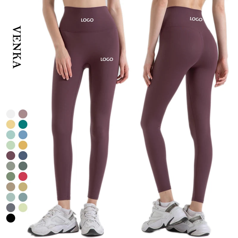 Custom Women's Soft High Waist Compression Stretch Gym Sports Pants Butt Lifting No T Line Fitness Yoga Pants Leggings for Women