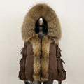 OFTBUY 2025 Winter Jacket for Women Natural Real Raccoon Fox Fur Collar White Duck Coat Windproof Belt Thick Warm Casual