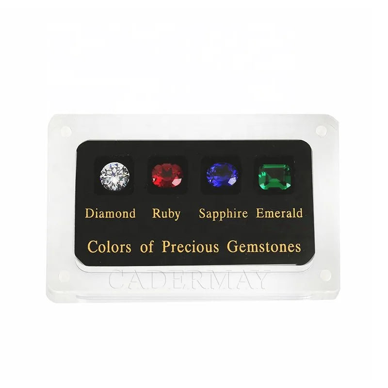 Four Famous Treasures Colors of Precious Gemstone Ruby Sapphire Emerald  Box Diamond  Set Jewelry Tools