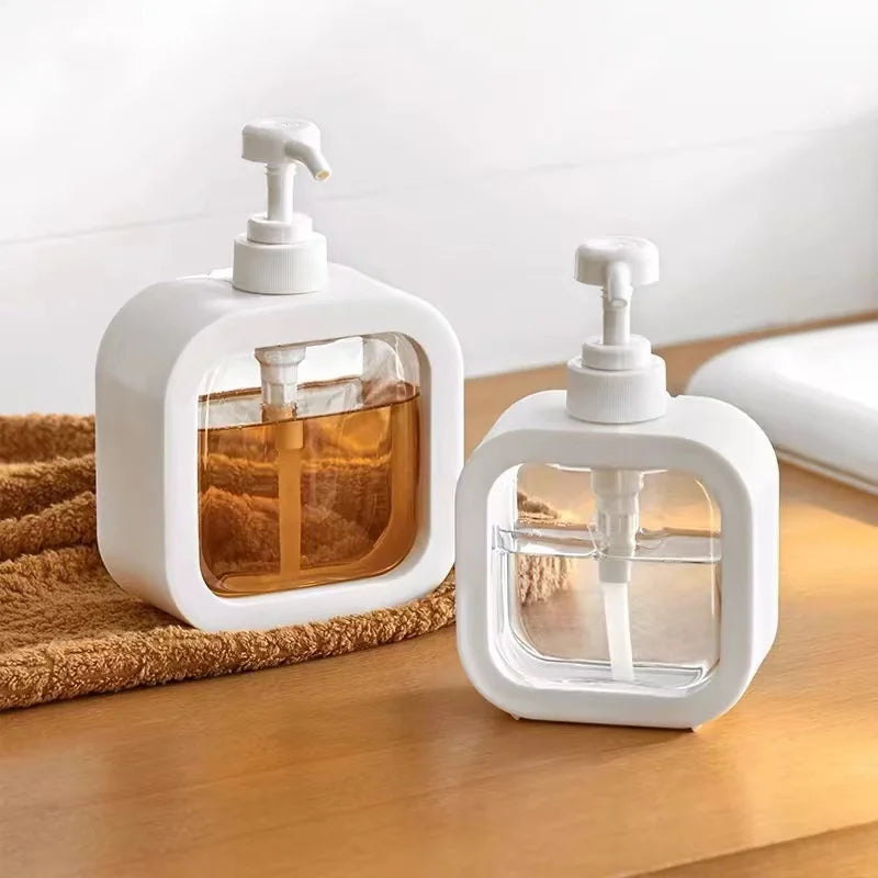 Stock 300ml/500ml Large Capacity PET Square Shampoo Body Wash Body Lotion Hotel Luxury Cosmetics Plastic Bottle