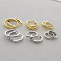Fashion 925 Sterling Silver Ear Buckle Earrings Women Men 18K Gold-plated Fine 925 Silver Hypoallergenic Hoop Earrings Jewelry