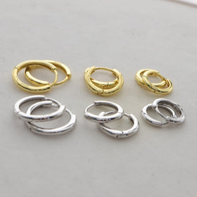 Fashion 925 Sterling Silver Ear Buckle Earrings Women Men 18K Gold-plated Fine 925 Silver Hypoallergenic Hoop Earrings Jewelry