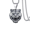 Fine Jewelry Cheap Wholesale to Resell Free Shipping New Fashion Tiger Head Pendant Stainless Steel Necklace for Men