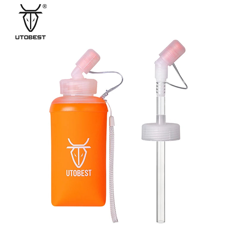 UTOBEST BPA-Free TPU Collapsible Soft Flask Water Bottle Foldable and Waterproof Hydration Flask