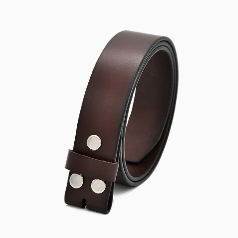 1.5" Wide CLASSIC Belt for Buckle Men Snap on Strap Leather One Piece Leather No Buckle Belt