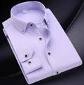 RNSHANGER Classic Long Sleeve Shirts for Men's Autumn Business Button up Men Dress Shirt With Regular Fit Work Shirt