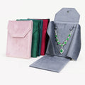 Foldable Necklace Travel Bag Velvet Pendant Bead Chain Jewelry Storage Box Pearl Necklace Gift Pouch