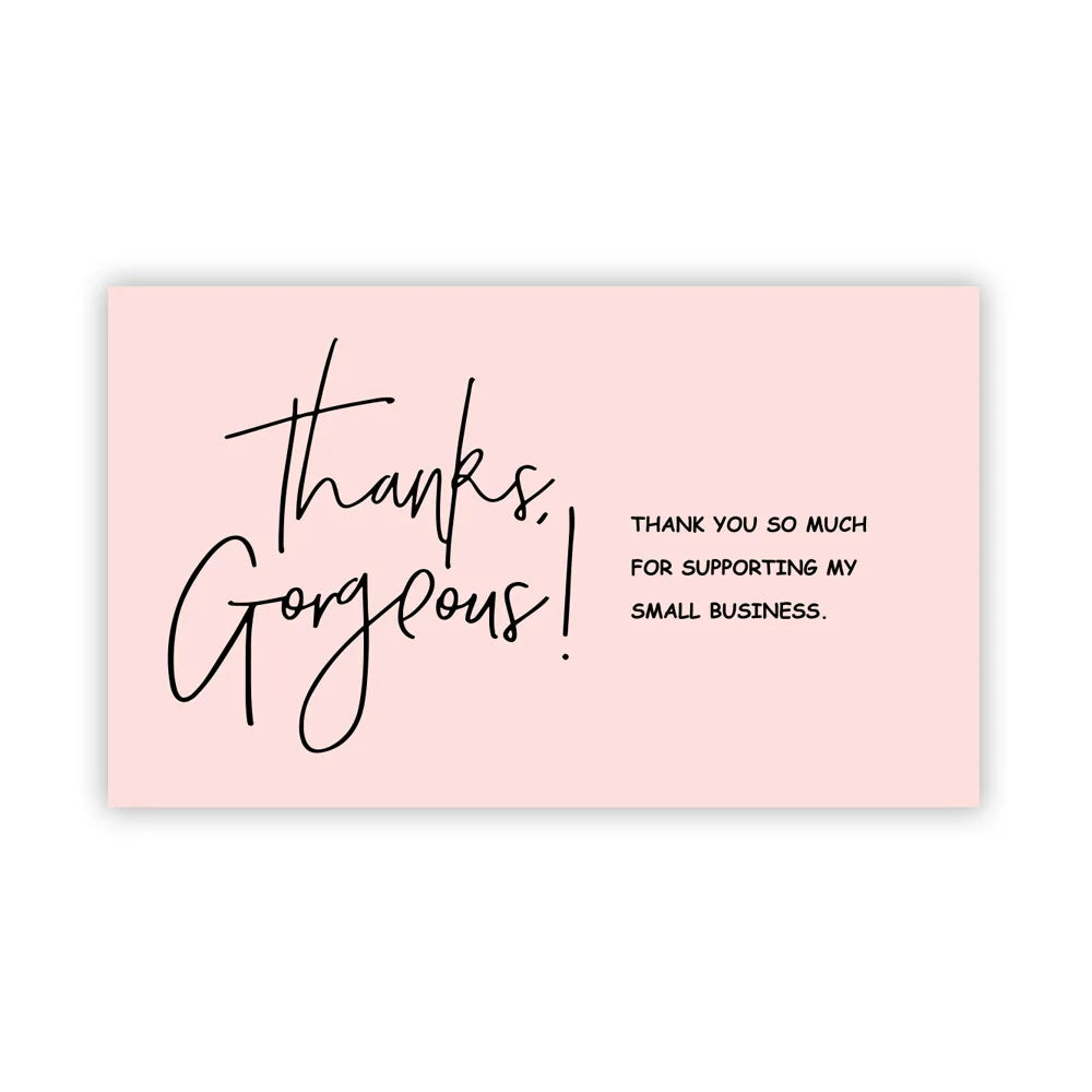 Wholesale 30pcs Pink Thank You Cards Thank You Post Card Package Insert for Purchase Order for Small Business