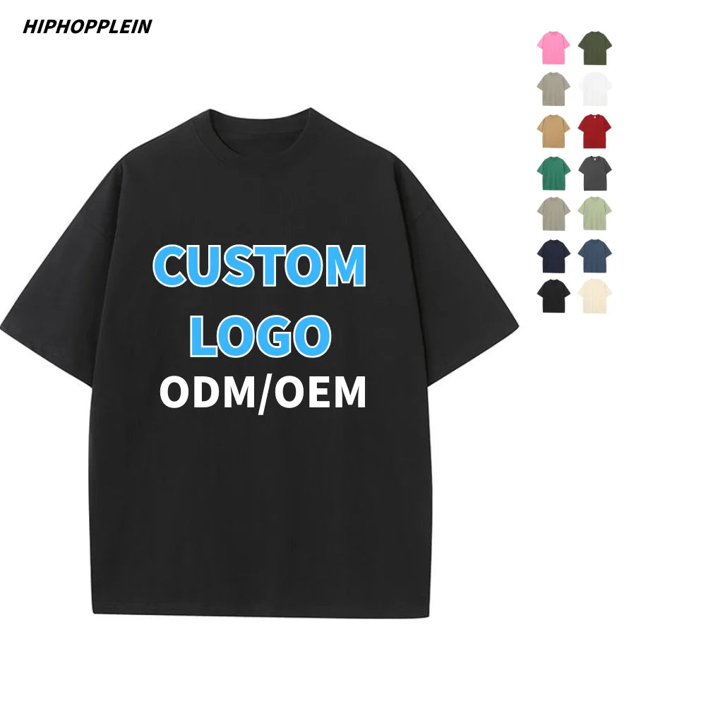 OEM/ODM Manufacturer Custom Color Material 100% Cotton Blank Unisex T-shirt Crew Neck Trend Oversize Men's Heavy T Shirt for Men