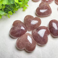 Wholesale 5-6cm Polished Strawberry Quartz Crystal Heart Love Healing Home Decor Christmas/Valentine's Day Gift MegaBDM