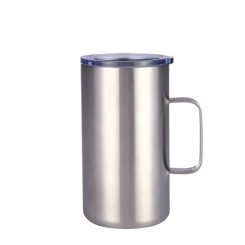 Multi Metal Beer Cup with Lid Double Wall Vaccuum Insulated Stainless Steel Coffee Mug