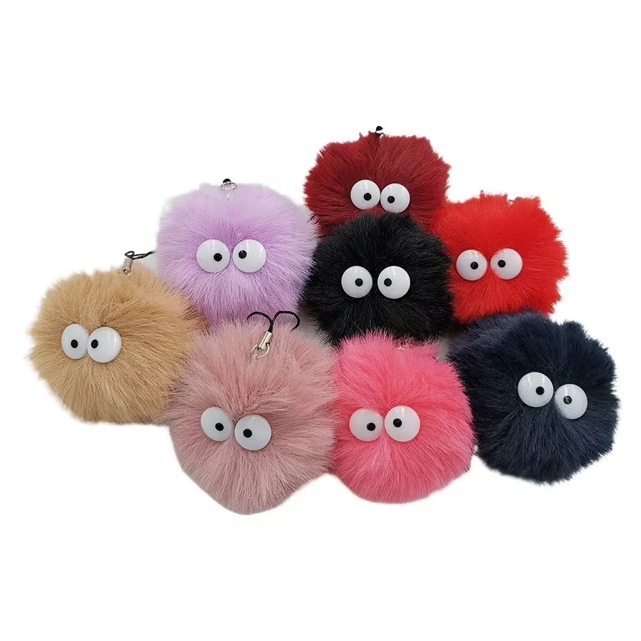 Fashionable Cartoon Doll Keychain Ugly and Cute Plastic Ball Pendant Car Keychain Bag Charm