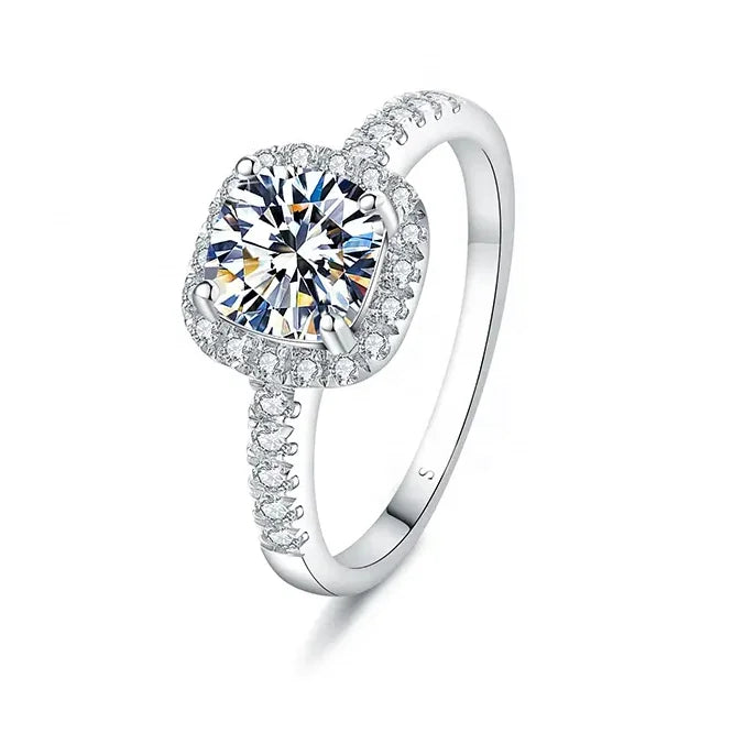 Hundred Match No Color Loss Wedding S925 Sterling Silver High-end Moissanite Diamond Ring