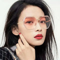 8808 UV Sunglasses Diamond Decoration Rimless Sunglasses Female Cut Sunglasses