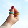Wholesale Retro Resin Acrylic Plastic Ring Colorful Finger Ring Jewelry Gift Marble Pattern Accessory for Girls Women