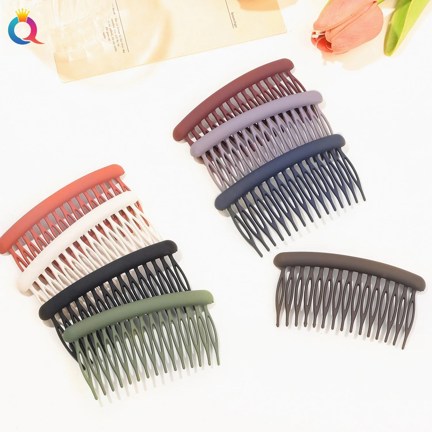 QIYUE 9cm Simple Scrub Hair Combs Hair Clips Women's Hair Accessories