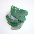 HZ Buy in Bulk Gua Sha Beauty Natural Moss Agate Stone for Face to Lift Decrease Puffiness and Tighten