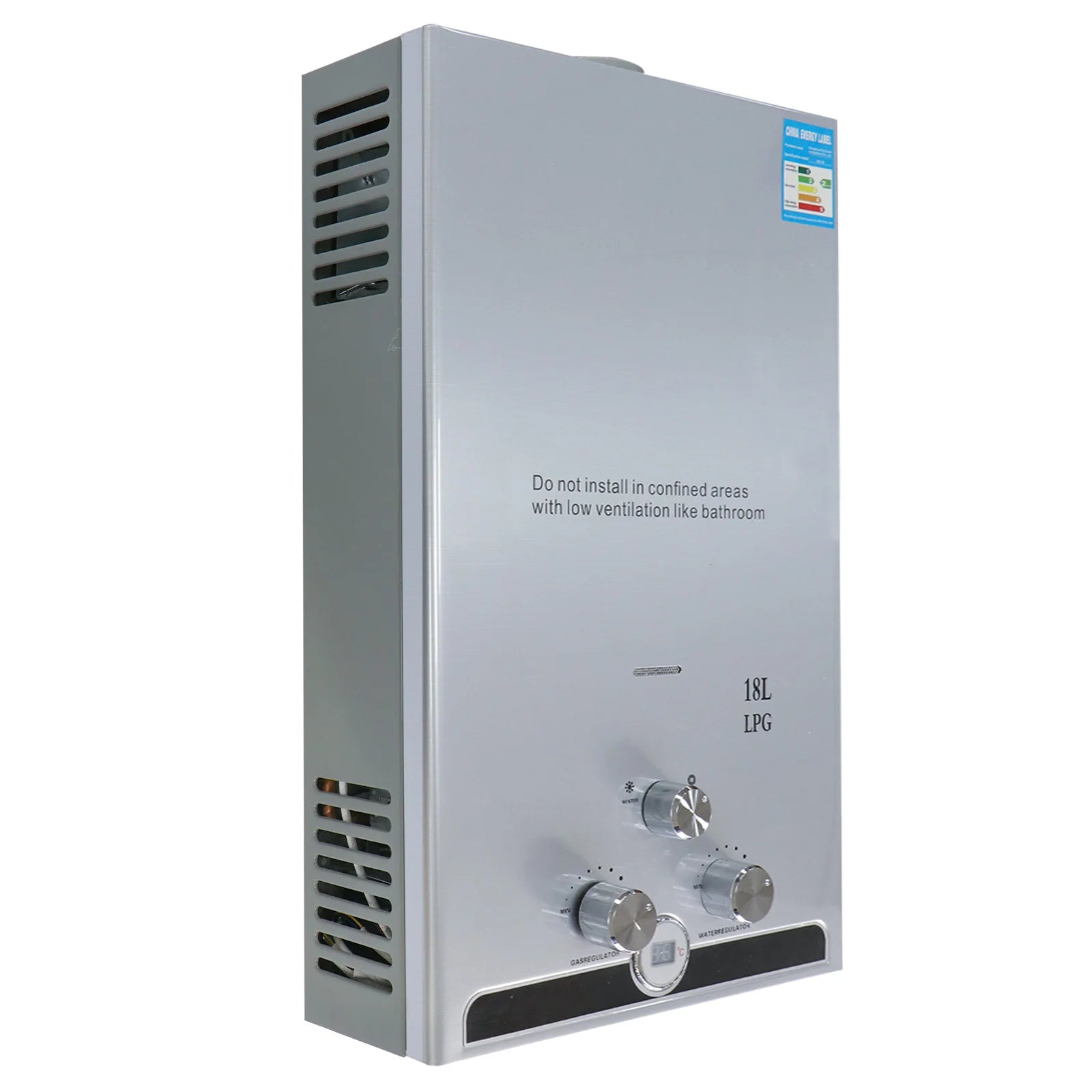 Practical 16L LPG Gas  Hot Water Heater LCD Display Shower Head Instant Boiler Gas Water Heater
