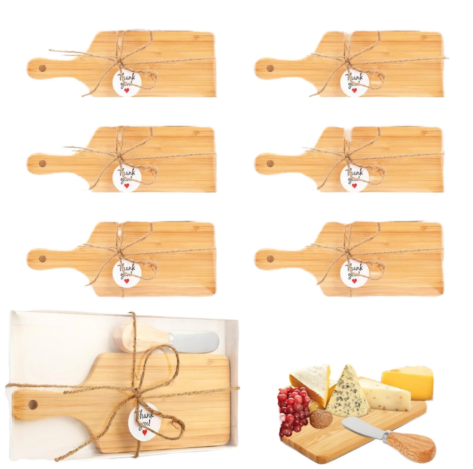 Mini Sustainable Wood Cheese Board Spreader Charcuterie Serving Boards Gift Boxes Kitchenware