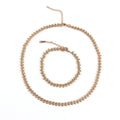 18K Gold Plated Stainless Steel Necklace and Bracelet Set Hollow Leaf Woven Necklace and Bracelets for Women