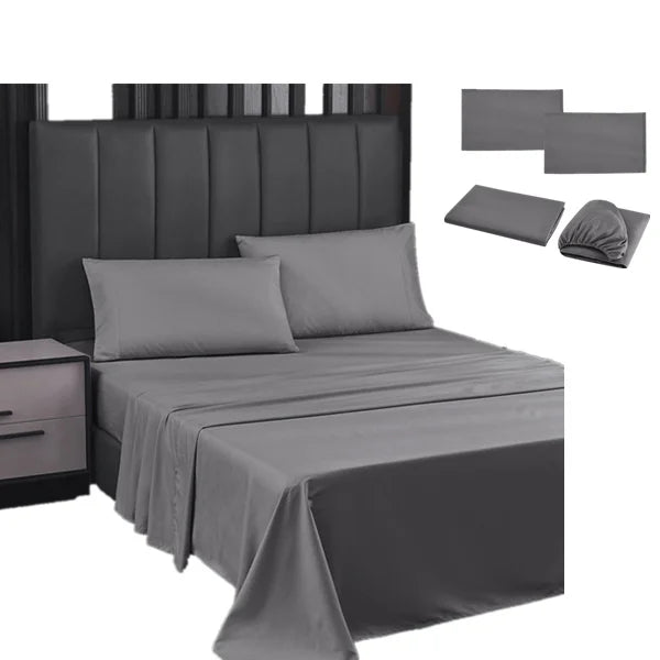 Wholesale Hospital Hotel Home Custom Logo Plain Soft Microfiber Polyester Quick Dry US Size Queen Bed Sheet Fitted Sheet Set