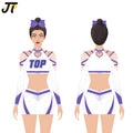 Customizable Cheerleading Uniforms Girls Blank Polyester Spandex Shirts Tops Sexy Design Heat-Transfer Printing 220g Kits Size