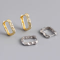 2024 New Models Factory Dropshipping Silver Earrings Jewelry Plain Irregular S925 Sterling Silver Hoop Earrings Women